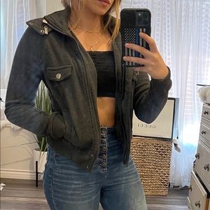 Gray sweatshirt jacket